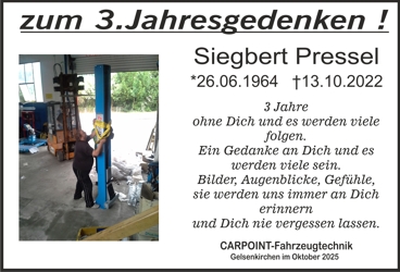 3. Jahresgedenken